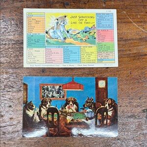 Vintage Dog-Themed Postcards Set of 2